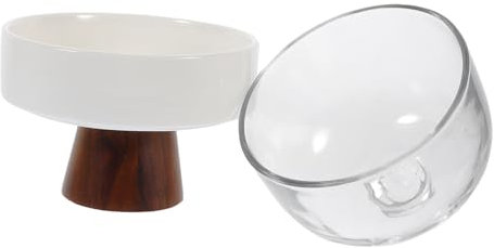 MUCKLILY Bandeja Para Frutas Con Base Alta Soporte Decorativo Para Pasteles Tapa Incluida