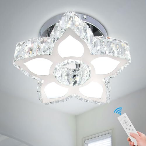 Cainjiazh Kronleuchter Deckenleuchte Kristall-Deckenleuchte Moderne Mini-Kronleuchter Blume LED Deckenlampe,Moderne Dimmbar mit Fernbedienung für Esszimmer Schlafzimmer Wohnzimmer kleines Zimmer