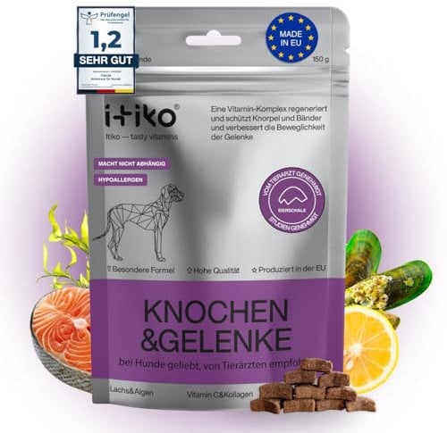 ITIKO Gelenk- & Knochenschutz für Hunde | Grünlippmuschel Hund | MSM, Glucosamin, Chondroitin & Omega 3 für Hund | Ersatz für Gelenktabletten Hunde