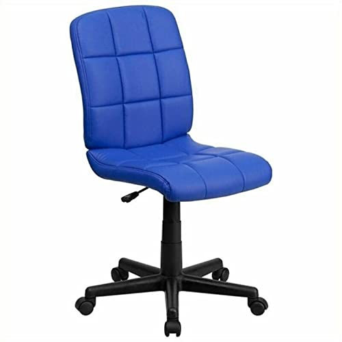 Office Chair Faux Leather Mid Back Office Chair Blue Desk Chair Gaming Chair