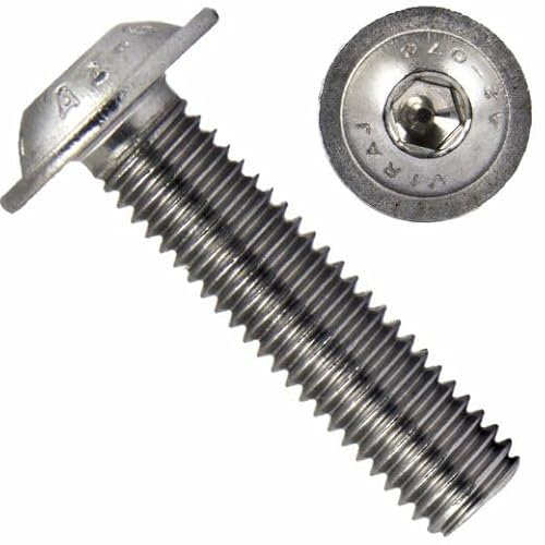 25x Linsenkopfschrauben mit Flansch & Innensechskant - Verzinkte, Rostfreie Schrauben - Flachkopfschrauben, Tellerkopfschrauben, Rundkopfschrauben (M5x16)