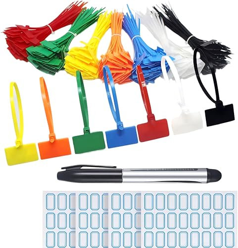 SHSHbuy Bridas Sujetacables 250 Piezas Bridas para Cables Etiquetas Amarre Cable Sujetacables Eléctricos para Gestión de Cablesde Jardinería 150mm x 3mm