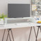 ShCuShan TV Stand/Monitor Riser Glass Green 80x30x13 cm,Wood Monitor Stand Riser, Desk Monitor Stand,Ergonomic LapT O P Printer Stand with Cable Management for Computer, Notebook, iMac, PC