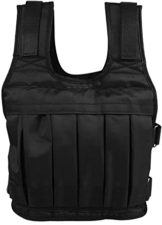 50 Kg Gewichtsweste, Trainingsgewichtsweste mit 12 Taschen und Schaumstoffpolster, Verstellbare Gürtel für Lauftraining, Joggen, Gehen, Fitnessstudio, Krafttraining