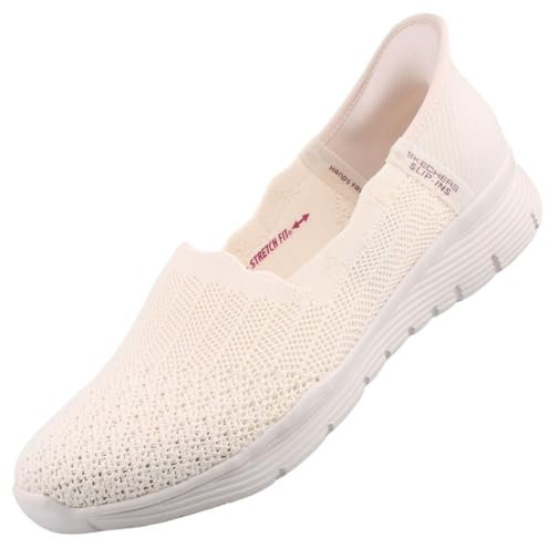Skechers Seager Believe It, Zapatillas Mujer, White, 39 EU