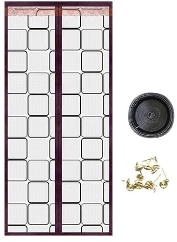 Magnetischer Türbildschirm - Thermo-Türabdeckung, Tür-Wärmeschutz zur Vermeidung von Kälte für Balkone, Transparenter, isolierter Türschutz mit Magnet, Garagen, Geschäfte, Schiebetüren