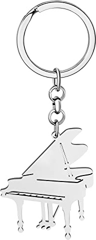 RAIDIN Edelstahl Klavier Schlüsselanhänger für Damen Mädchen Autoschlüssel Geldbörse Musikinstrumente Schmuck Geschenke für Musikliebhaber Charms
