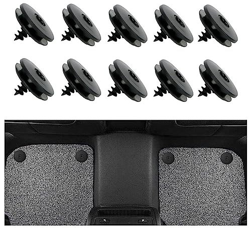 10PCS 3-in-1 Auto Befestigungsclips für Fußmatten Auto,rutschfeste Schwarze Nylon Auto Fußmatten Clips zum Befestigen,Auto Zubehör Clips für Auto SUV LKW Wohnmobil Van