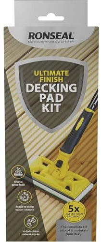 AMK® Ronseal Ultimate Finish Decking Pad Kit Suitable For Softwood and Hardwood Faster Than Brush Cleans and Coats