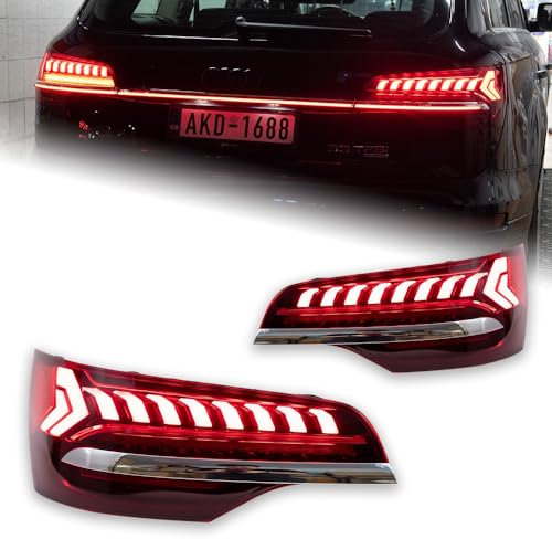 Auto Rücklicht Satz,für Audi Q7 2006-2016, Auto Rückleuchten Heckleuchte Baugruppe Linke Rechte Rücklichter Bremslicht hinten Signal Lenkung Rücklicht Gehäuse Ersatz Zubehör (Für Original LED)