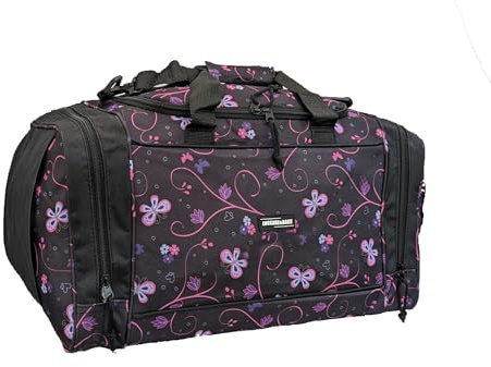 Mens & Ladies Sports & Gym Duffle Travel Bags Hand Luggage Carry On Bag for Fitness Tote Training Workout (Butterfly)