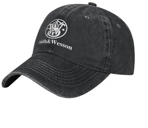 LYLQSSYS Smith_and_Wesson Vatertag Baseballmütze Schweißabsorbierende Golfkappe Verstellbarer bedruckter Fischerhut Visier Hut Geschenk