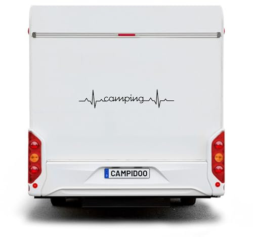 CAMPIDOO Fahrzeug Aufkleber Camping | für Wohnmobil, Wohnwagen oder PKW, Fahrzeugaufkleber Spruch | Länge/Farbe: 45cm / Anthrazit - 932