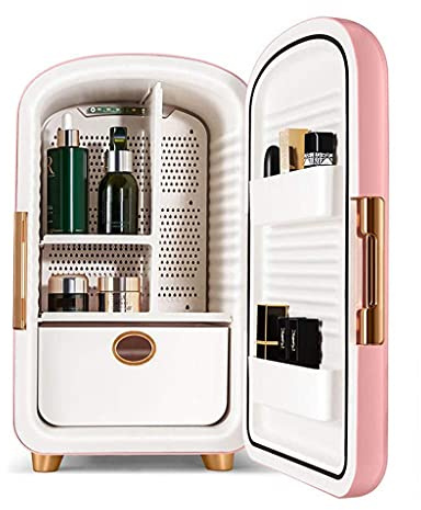 Generic Mini refrigerador portátil para cosméticos, 12 litros, color rosa para maquillaje y cuidado de la piel