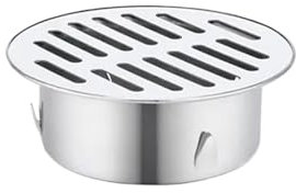AMENGJ Bodenablauf Edelstahl Bodenablauf, 50 mm – 200 mm, Edelstahl, Balkonentwässerung, Dach, runde Bodenablaufabdeckung, Regenrohrkappe, Abflussrohr, Bodenablauf(110mm)