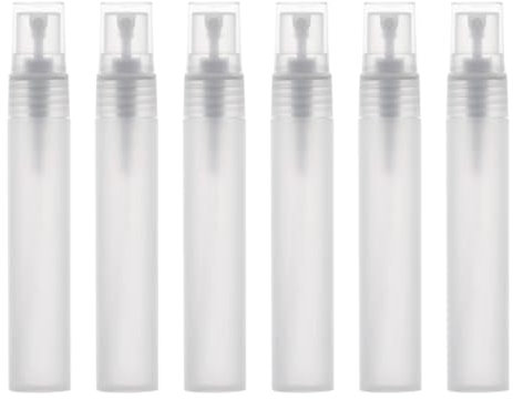 Aidqxbaoer 6 Piezas portátiles de plástico botella 5ml,mini botellas de muestra de perfume,5ml Botella pulverizadora transparente reutilizable,Botella de Spray rellenable Vacío Pequeña