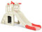 HOMASIS Aire de Jeux avec Toboggan, Panier de Basket, Garde-Corps Haut et pédale Amovible, Ensemble Toboggan intérieur et extérieur pour Enfants 3+ Ans, 189,5x83x98cm (Rose)