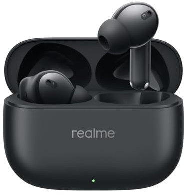 realme Buds T310, auricolari Bluetooth senza fili, ANC ibrido da 46 dB, driver bassi dinamici da 12,4 mm, 40 Ore di Riproduzione Totale, Bluetooth 5.4, audio spaziale a 360°, colore nero