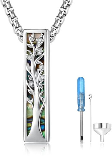 praymos Urn Necklaces for Ashes for Men Women 925 Sterling Silver Tree of Life Necklace for Human Pets Ashe Urn Jewelry for Ashes for Women Keepsake