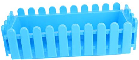 SUPVOX Jardinière de clôture en Plastique rectangulaire pour Pots à Fleurs Pot de Fleur Jardiniere Plastique Plantes Trucs Verts à Fleurs Récipient à résine polypropylène Blue