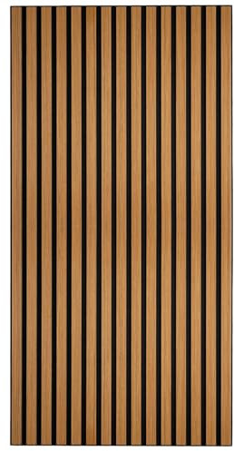 HORI Akustik-Wandpaneele in Holzoptik Schallabsorbierende Wandverkleidung für Wanddeko Akustikpaneele für Lärmminderung und Raumakustik in verschiedenen Ausführungen 3D Teak 120x60x2,1 cm
