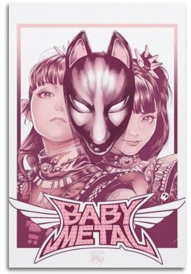 QWQEUTY Babymetal Poster, ästhetische Wandkunst, Leinwand, Vintage-Poster, dekoratives Gemälde, Wohnzimmer, Schlafzimmer, Dekoration, 30 x 45 cm, ungerahmter Stil