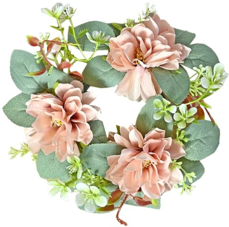Holibanna Blumenkränze für Kerzen aus Kunststoff mit Lebensechten Buntfarbenen Blumen für Hochzeit und Festliche Partydekoration zur Schaffung Einer Festlichen Atmosphäre