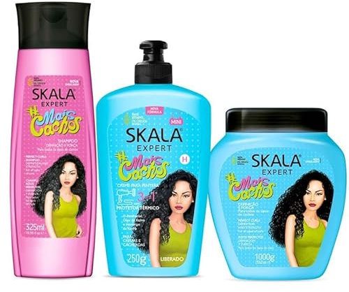 Skala Expert Mais Cachos – Creme für lockiges Haar – Formel 2 in 1 Konditionierung und Entwirrung – Definition von Locken, Stärke und Ausdauer (Shampoo – Styling-Creme – MaisCachos)