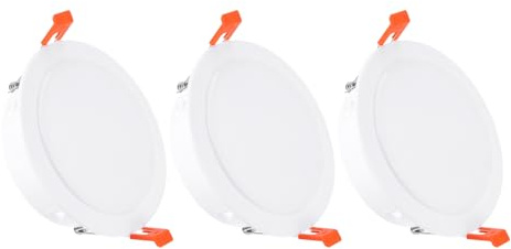 PATIKIL 3Pcs 132mm/5.2 Cache Trou Plafond Ressort Blanc pour 4.1-4.9 Trou | Plaque de Recouvrement de Plafond à Ressort pour Luminaire Encastré Mural avec Boucle Convient pour 4.1-4.9 Trou Rond