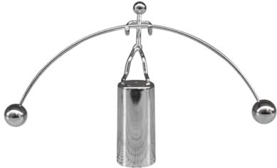 Gatuida Metal Balancing Balls Weightlifting Creative Desktop Ornament for Home Office Decor Stress Relief Gadget Unique Desk Accessory Silver