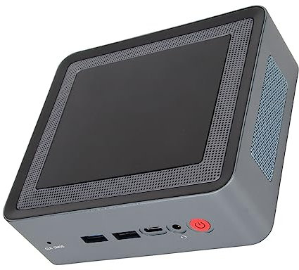 Yunseity Mini PC Ryzen 5 5600H 4.2 GHz 4K Affichage WiFi 6 PC de Jeu pour 11 Pro Small Computer for Home Office Aluminium (Plug UE 220V 16 + 512)