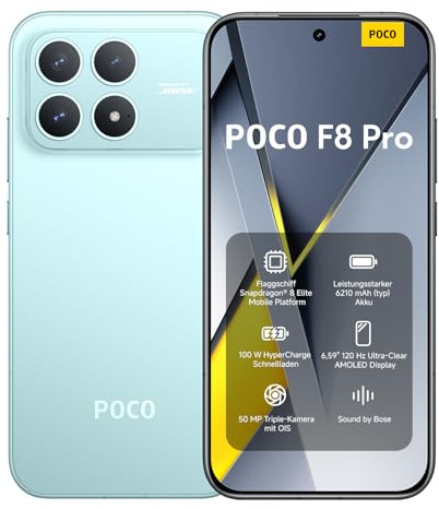 XIAOMI POCO F8 Pro, Smartphone 12+512 GB, Blu, Audio Sound by Bose