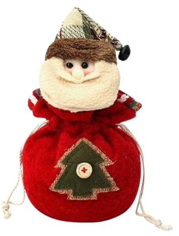 Genérico Weihnachtstaschen für Puppen, Aufbewahrungstasche aus Weihnachtsstoff, wiederverwendbare Verpackung zur Aufbewahrung von Favoriten und Süßigkeiten | Kinder, Größer, Consulte la descripción