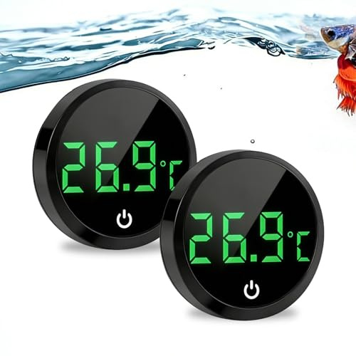2PCS Fish Tank Thermometer Aquarium Thermometer Digital Aquarium Touch ±1℃ Stick-On With Led Display for Monitoring Fish Turtle Reptile Glass Water Tank Temperature