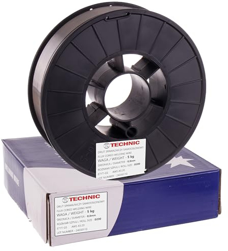 TC TECHNIC - Schweißdraht 1mm 5 kg - Fülldraht - MIG/MAG D200 ohne Gas für Außenschweißarbeiten, Alle Stahlarbeiten, Bau, Landwirtschaft und Reparaturen, Präzise Aufwicklung, FLUX E71T-GS