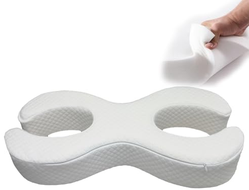 VELAJA Anti Falten Kissen, Seitenschläferkissen Memory Foam Nackenstützkissen mit U-Design, Ergonomisches Nackenhörnchen für Seiten, Rücken & Bauchschläfer, 55x27x9cm
