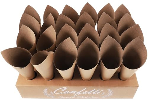 YARNOW Kraftpapier Konfetti Schale für Blumen und Blüten Stabiles 1 Satz Papiertüten für Selbstgemacht Hochzeitsdeko bei Geburtstag und Junggesellinnenabschied