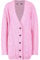 Red Olives New Women's Ladies Long Sleeve Button Top Chunky Aran Cable Knitted Grandad Cardigan UK 8-26 (12-14, Baby Pink)