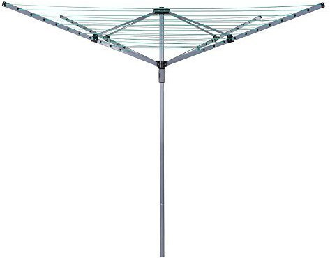 Abaseen Outdoor Garden 4 Arm 45m folding Rotary Washing Line Clothes Airer Dryer with Free Ground Spike and Cover (Silver)