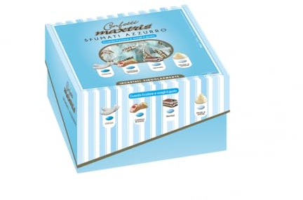 Confetti Maxtris Dolce Arrivo Sfumati Azzurro per Battesimo Baby Shower Compleanno, Vassoio 500 g, Gusti Cioccolato Limone Cocco, Forma Ovale, Celeste