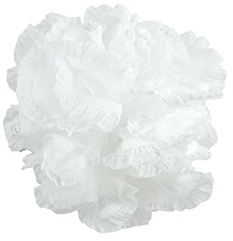 White Polyester Bath Ruffle, (15cm ) 1 Piece - Exfoliating, Ideal Body Cleanser for Bath & Shower
