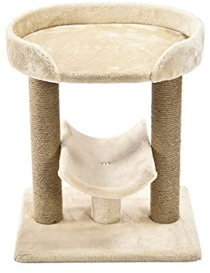 Amazon Basics Katzenbaum mit Plattform, 1 Stück, 45,7 x 35,6 x 55,9 cm, Beige