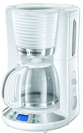 Russell Hobbs Inspire 1.25 Liters Programmable Coffee Maker, Black and White