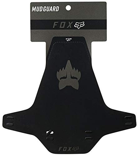 Fox Racing Front Mountain Bike Mudguard - Black/Logo/MTB Mud Fender Guard Face Shield Fork Wheel Mount Trail Enduro Cycling Part Cycle Ride Muck Rain Spray Dirt Downhill Riding Board Accessories