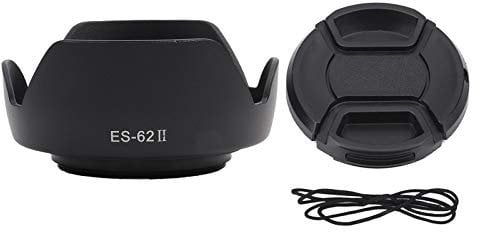 Lens Hood, ES-62II Camera DSLR Lens Hood for 50mm f/1.8 II with Lenses Cap Lens Hood with Cap Photography Accessories Camera Lens Hoods