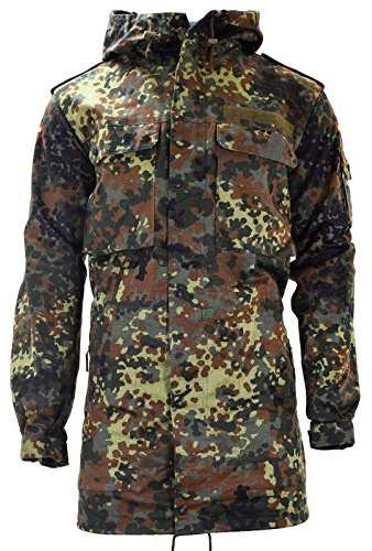 Original Bundeswehr Feldjacke Militär Ausgabe Kapuzenparka Flecktarn Camouflage Combat