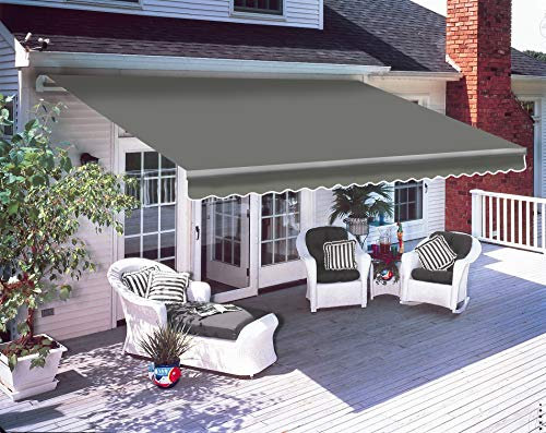 Green Bay 2.5 x 2m Manual Retractable Awning Patio Canopy Grey