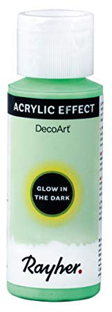 Rayher 35041356 peinture fluorescente acryl. Glow in the dark 59ml, bleu clair