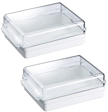 Westmark 2 Beurriers de Réfrigérateur, Plastique, Traditionell, Blanc/Transparent, 208822E3