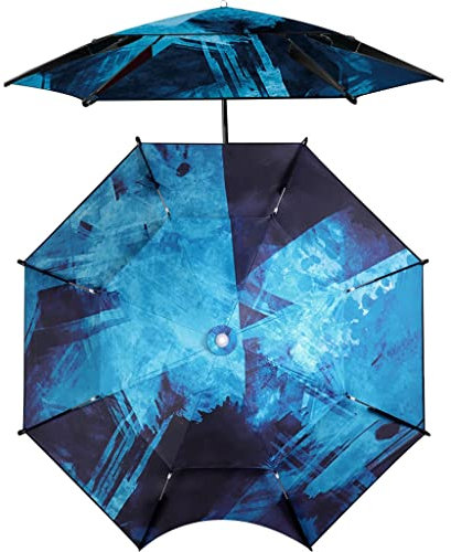 YHRJ Sonnenschirme für Garten 360° Universal-Sonnenschutzschirme, Verdickter doppelschichtiger wasserdichter Angelschirm, Stallschirm aus Edelstahl (Color : Blue, S : 2.2m/7.2ft)